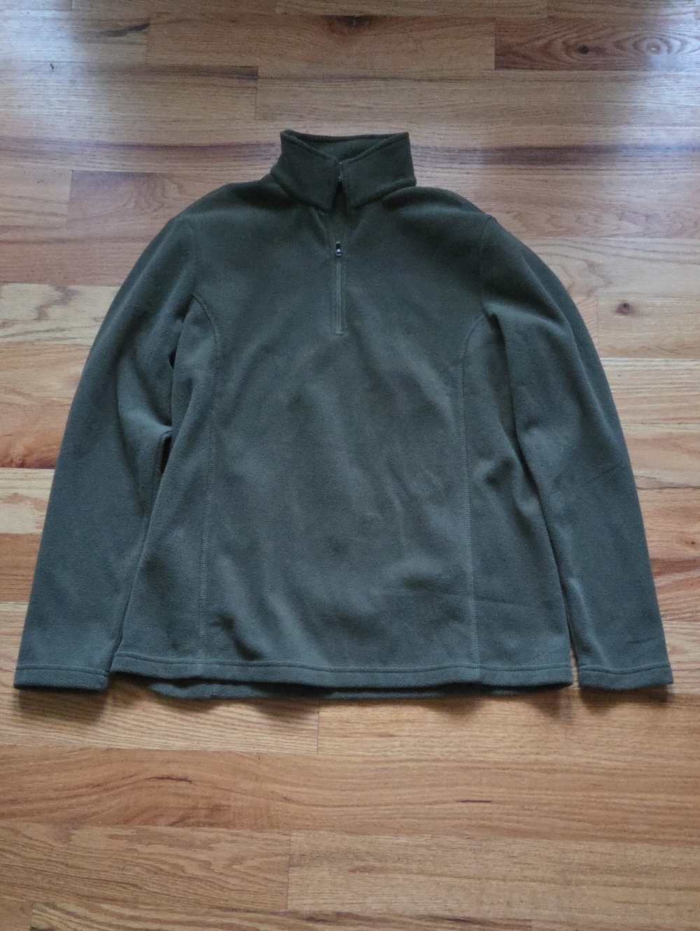 Brand New Lands' End Quarter Zip Olive Green Fleece Jacket Size Medium